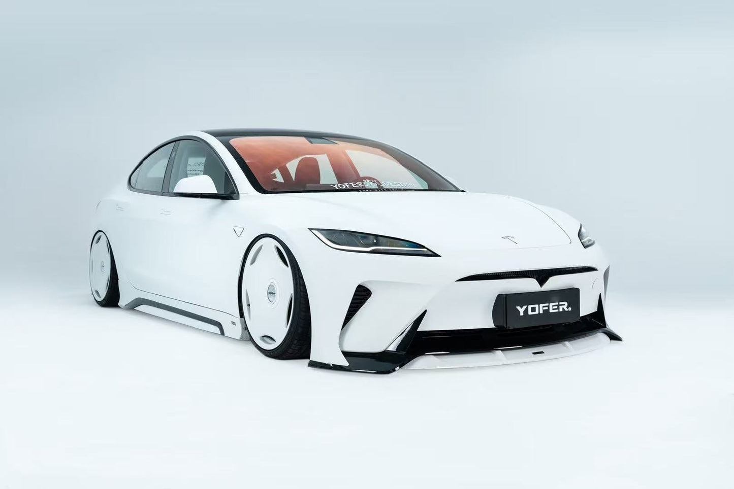 Tesla Model 3 Highland Performance 2024-ON with Aftermarket Parts - Loong Flames Max Front Bumper PP & ABS from Yofer.co