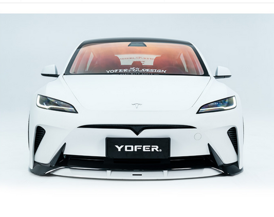 Tesla Model 3 Highland Performance 2024-ON with Aftermarket Parts - Loong Flames Max Front Bumper PP & ABS from Yofer.co