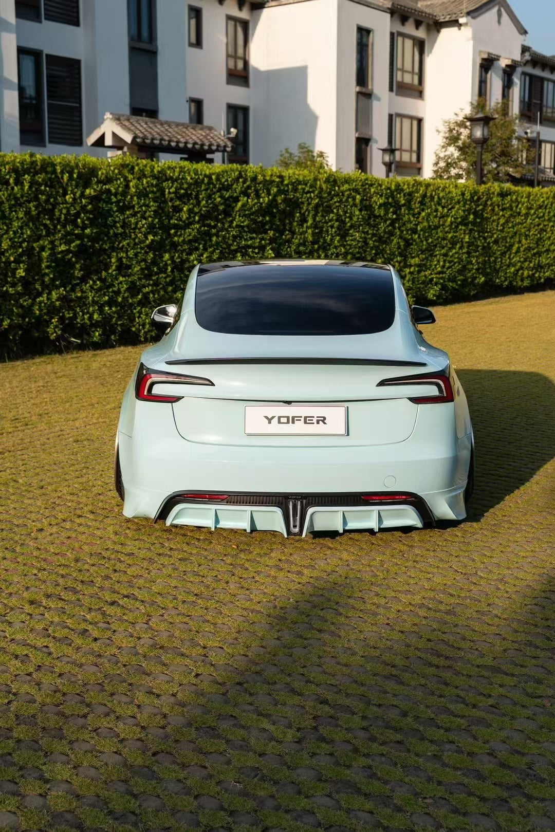 Tesla Model 3 Highland / Performance 2024 with Aftermarket Parts - V1 Sports Rear Diffuser & Canards PP from Yofer.co