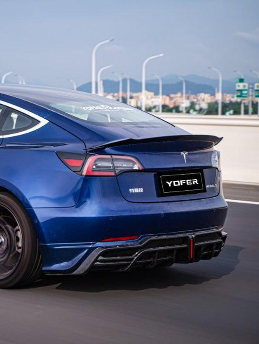Tesla Model 3 / Performance 2017 2018 2019 2020 2021 2022 2023 with Aftermarket Parts - Rear Spoiler PP from Yofer.co