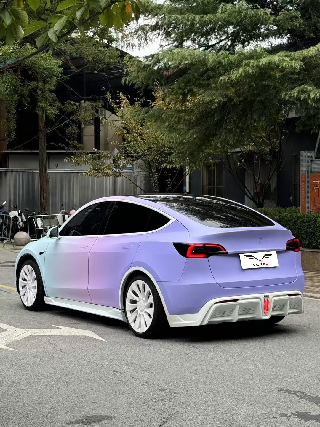 Tesla Model Y / Performance 2021-ON with Aftermarket Parts - Loong Flames Max Side Skirts PP from Yofer.co