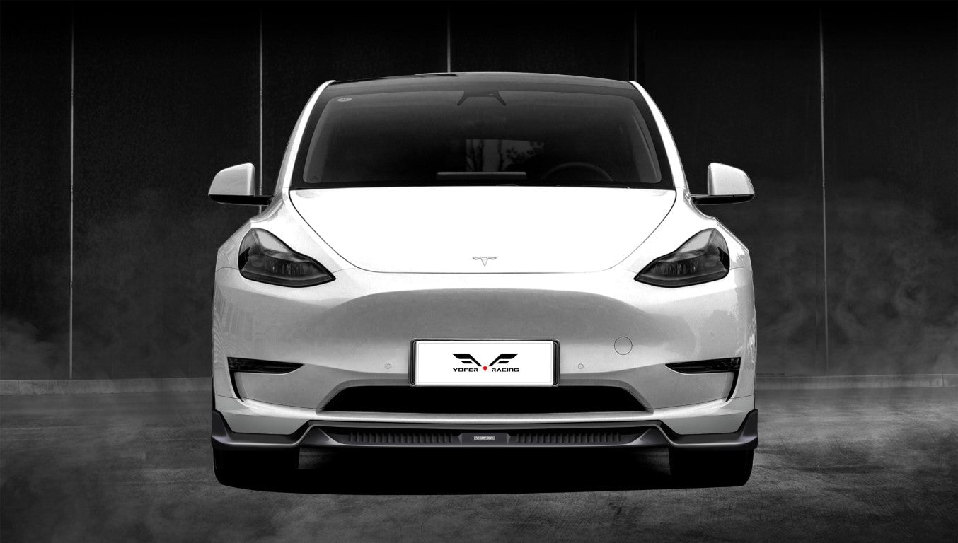 Tesla Model Y / Performance 2021 2022 2023 2024 with Aftermarket Parts - Loong Flames Pro Style Front Lip PP from Yofer.co