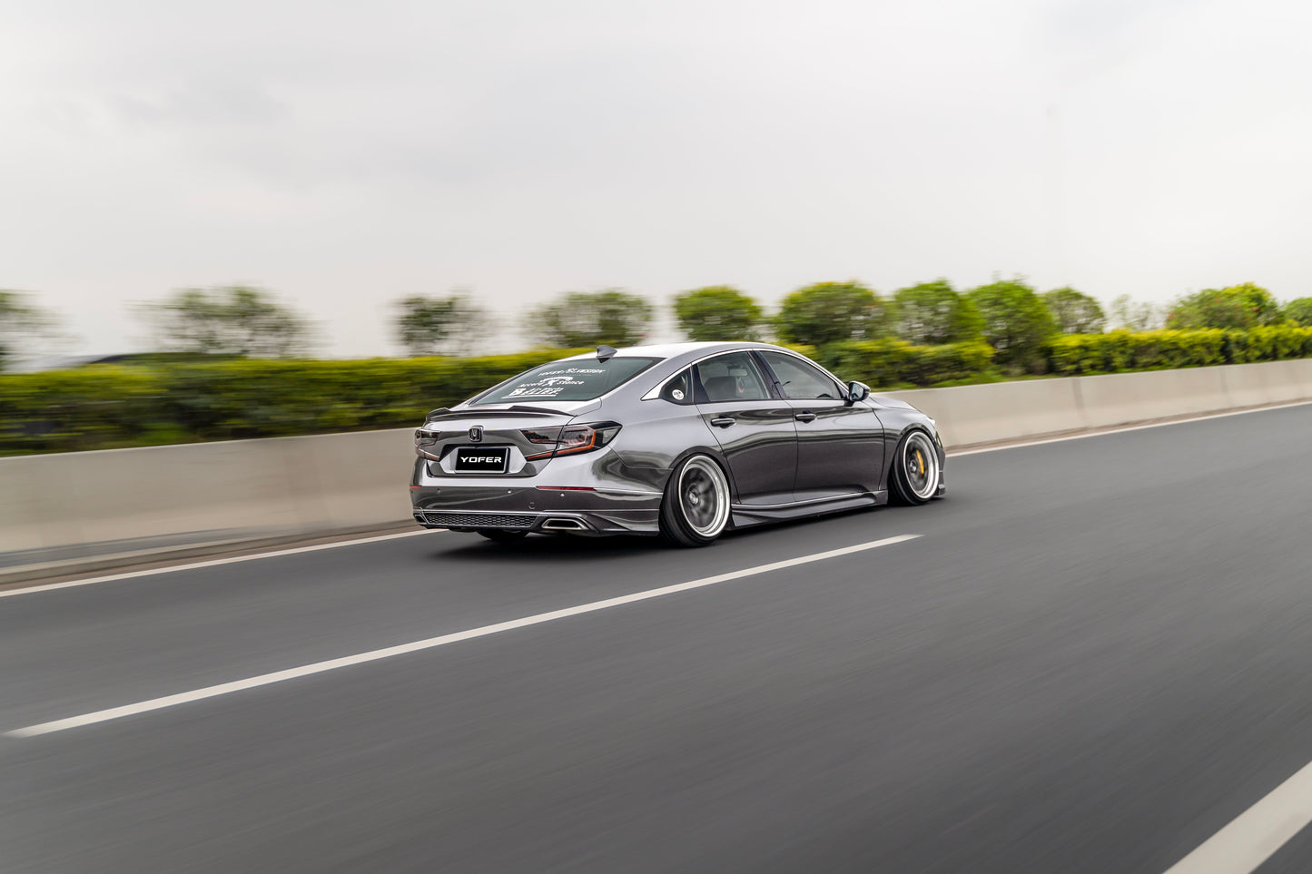 Honda Accord 10th 10.5th Gen 2018-2022 with Aftermarket Parts - V1 Style Rear Diffuser & Rear Canards PP from Yofer.co