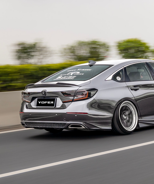 Honda Accord 10th 10.5th Gen 2018-2022 with Aftermarket Parts - V1 Style Rear Diffuser & Rear Canards PP from Yofer.co