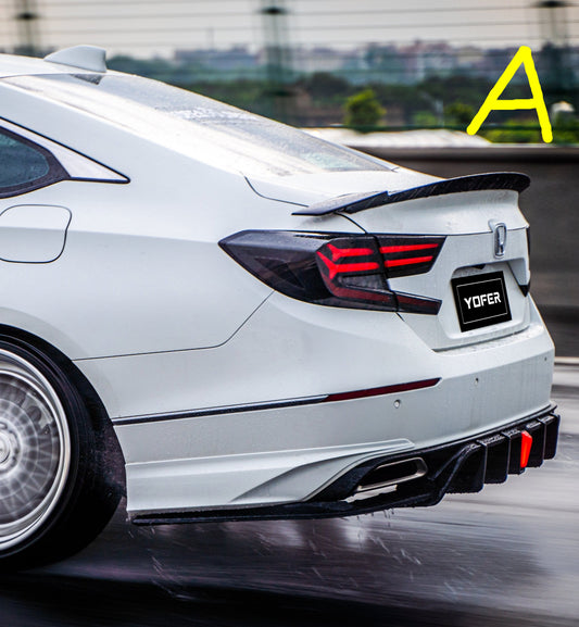 Honda Accord 10th 10.5th Gen 2018-2022 with Aftermarket Parts - V2 Style Rear Diffuser & Rear Canards PP from Yofer.co