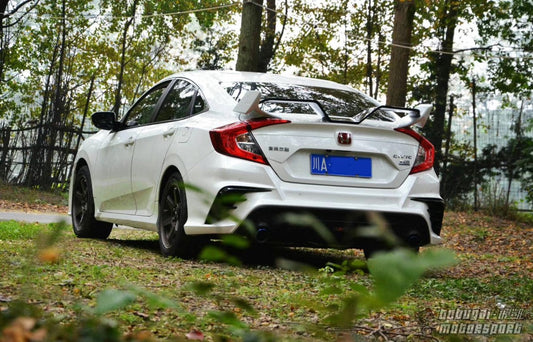 Honda Civic 10th Gen FC1 FC2 FC5 FC6 2016-2021 with Aftermarket Parts - Rear Spoiler ABS from Yofer.co
