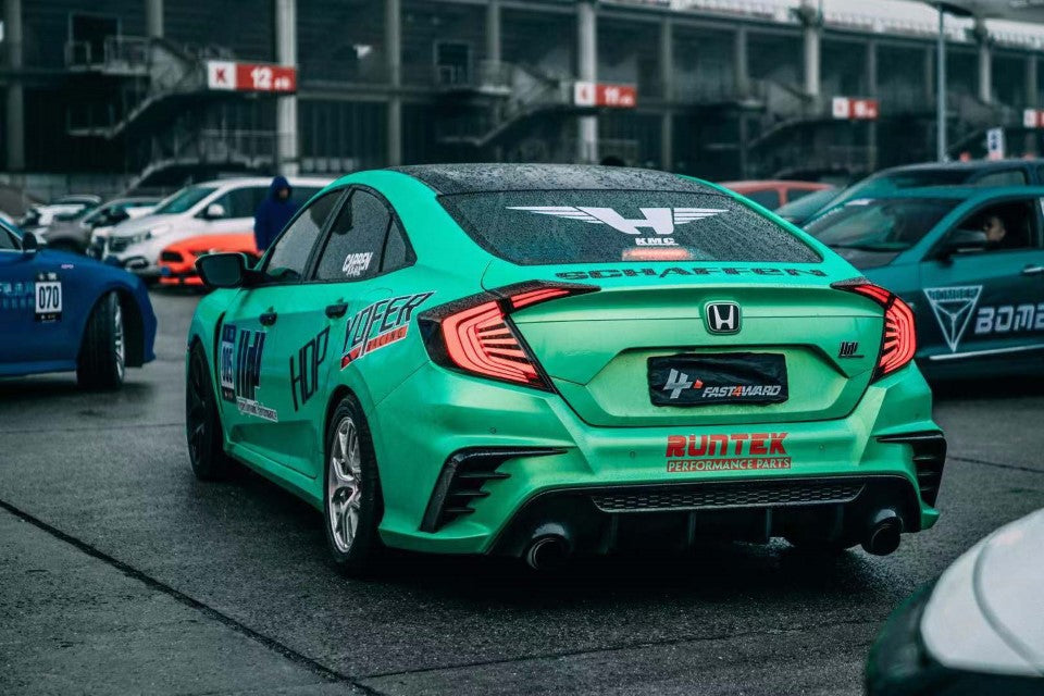 Honda Civic 10th Gen FC1 FC2 FC5 FC6 2016-2021 & Civic 10th Gen FK7 2017-2021 with Aftermarket Parts - Side Skirts PP from Yofer.co