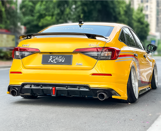 Honda Civic 11th Gen FE1 FE2 FE4 2022-ON with Aftermarket Parts - V2 Style Rear Spoiler ABS from Yofer.co