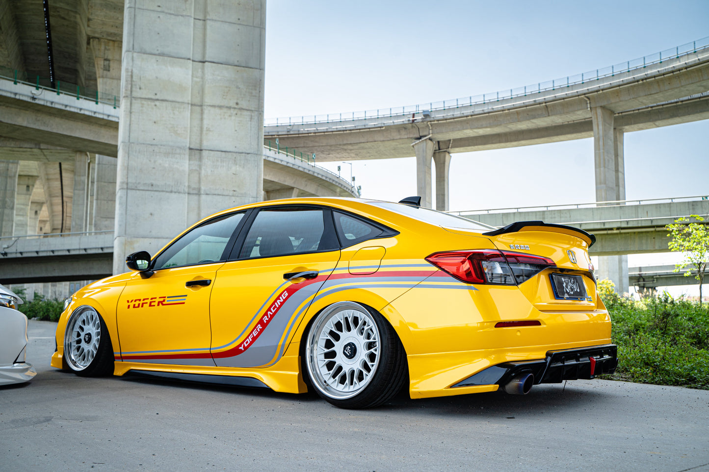 Honda Civic 11th Gen FE1 FE2 FE4 2022-ON with Aftermarket Parts - V3 Style Rear Spoiler ABS from Yofer.co