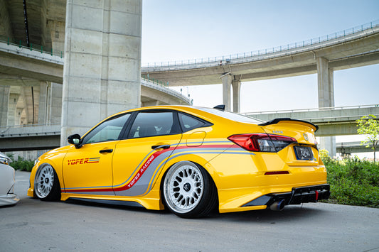 Honda Civic 11th Gen FE1 FE2 FE4 2022-ON with Aftermarket Parts - V3 Style Rear Spoiler ABS from Yofer.co