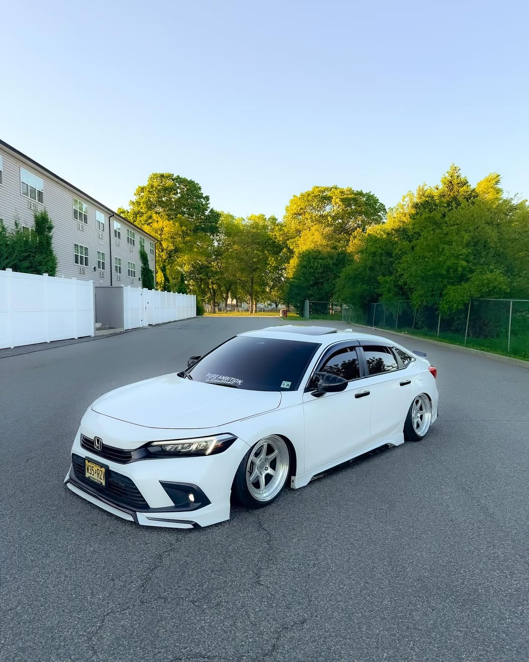 Honda Civic 11th Gen FE1 FE2 FE4 2022-ON & Civic 11th Gen FL1 FL2 FL4 2022-ON with Aftermarket Parts - V1 Style Front Lip Spliter PP from Yofer.co