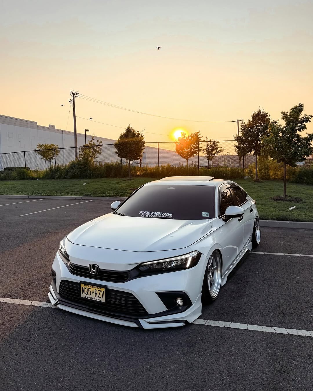 Honda Civic 11th Gen FE1 FE2 FE4 2022-ON & Civic 11th Gen FL1 FL2 FL4 2022-ON with Aftermarket Parts - V1 Style Front Lip Spliter PP from Yofer.co
