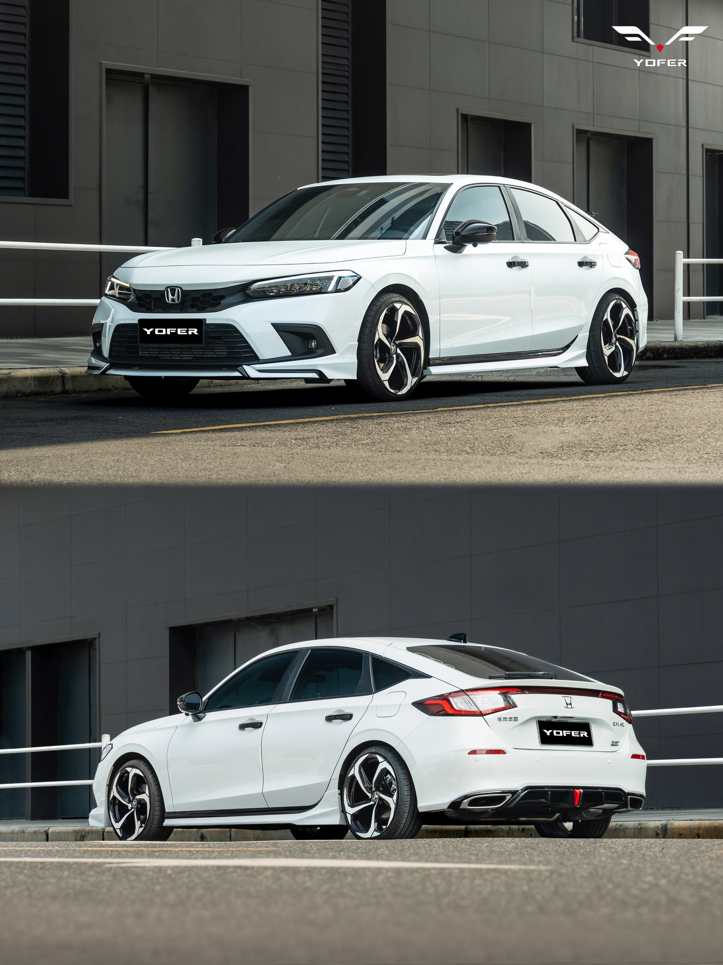 Honda Civic 11th Gen FL1 FL2 FL4 2022-ON with Aftermarket Parts - Rear Diffuser PP from Yofer.co
