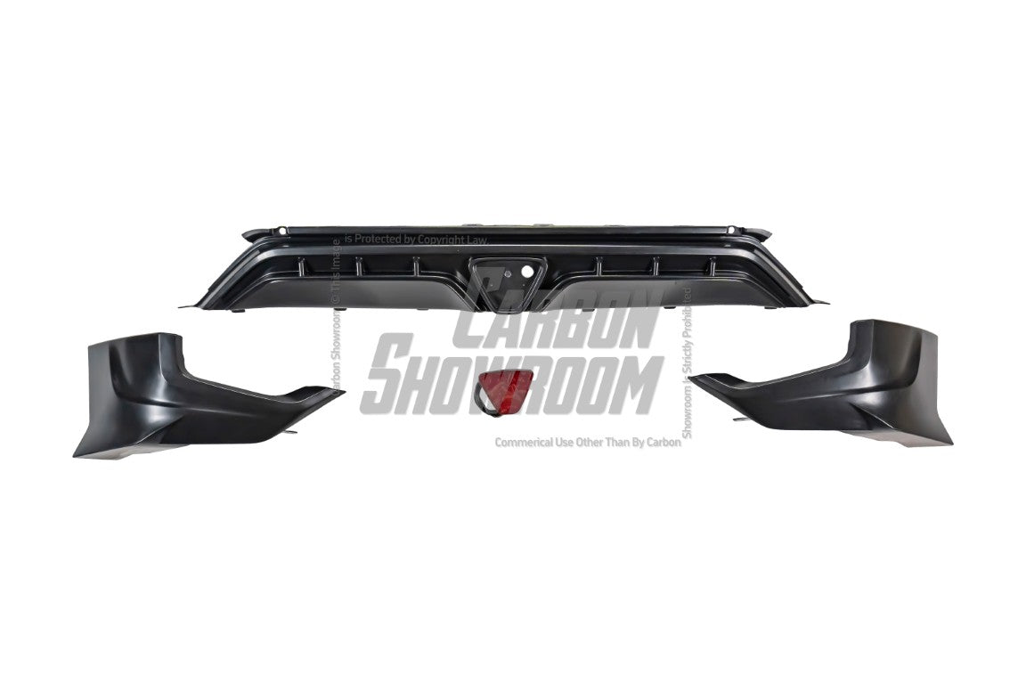 Honda Fit 3rd Gen GK3 GK4 GK5 GK6 GK7 GH7 GP5 GP6 2018 2019 2020 with Aftermarket Parts - Rear Diffuser & Canards PP from Yofer.co