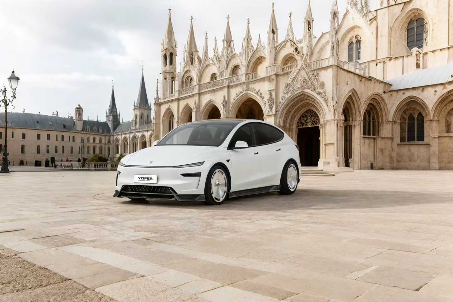 Tesla Model Y Juniper 2026-ON with Aftermarket Parts - Loong Flames Pro Front Lip PP Polypropylene from Yofer.co