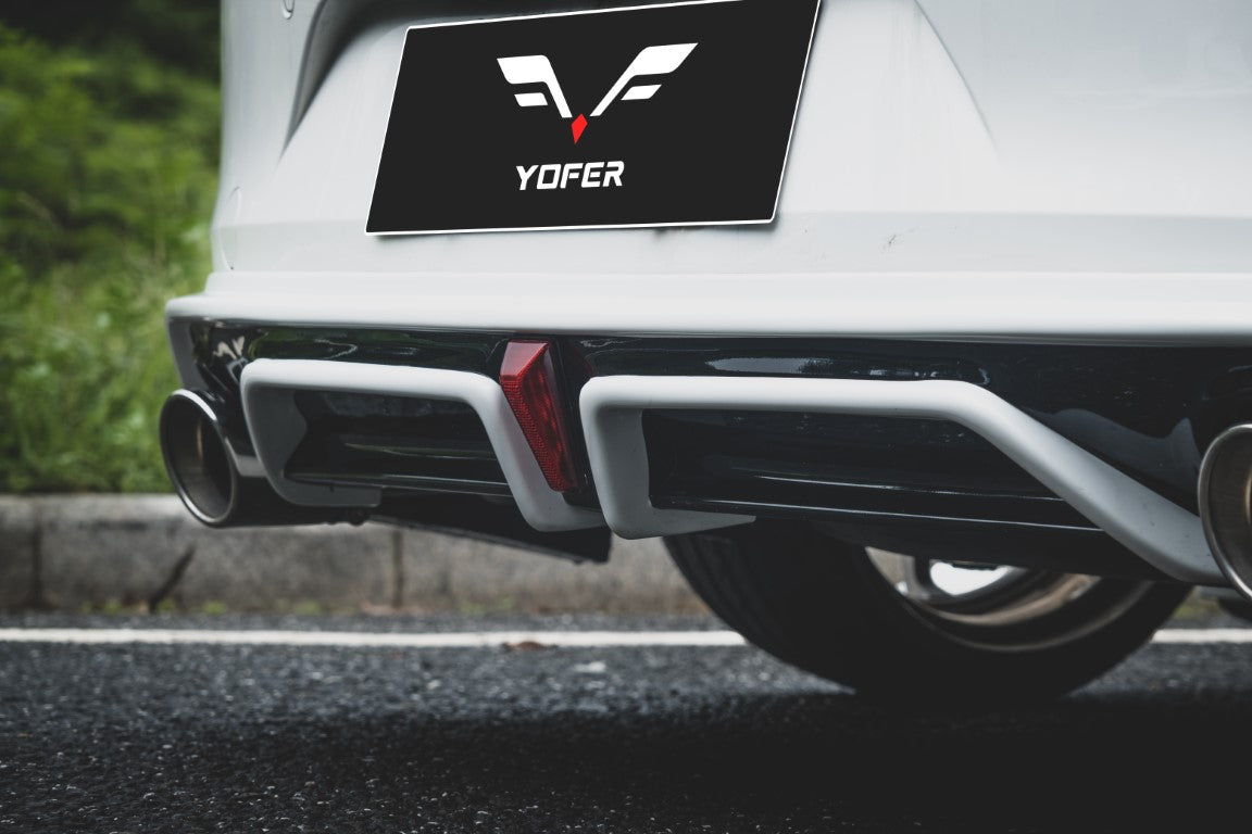 Mazda3 4th Gen BP 2019 2020 2021 2022 2023 2024 with Aftermarket Parts - Rear Diffuser & Canards PP from Yofer.co