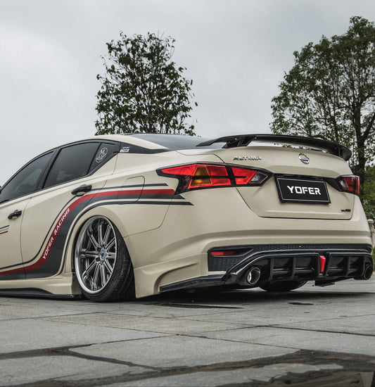 Nissan Altima L34 2019 2020 2021 2022 with Aftermarket Parts - Rear Diffuser & Canards PP from Yofer.co
