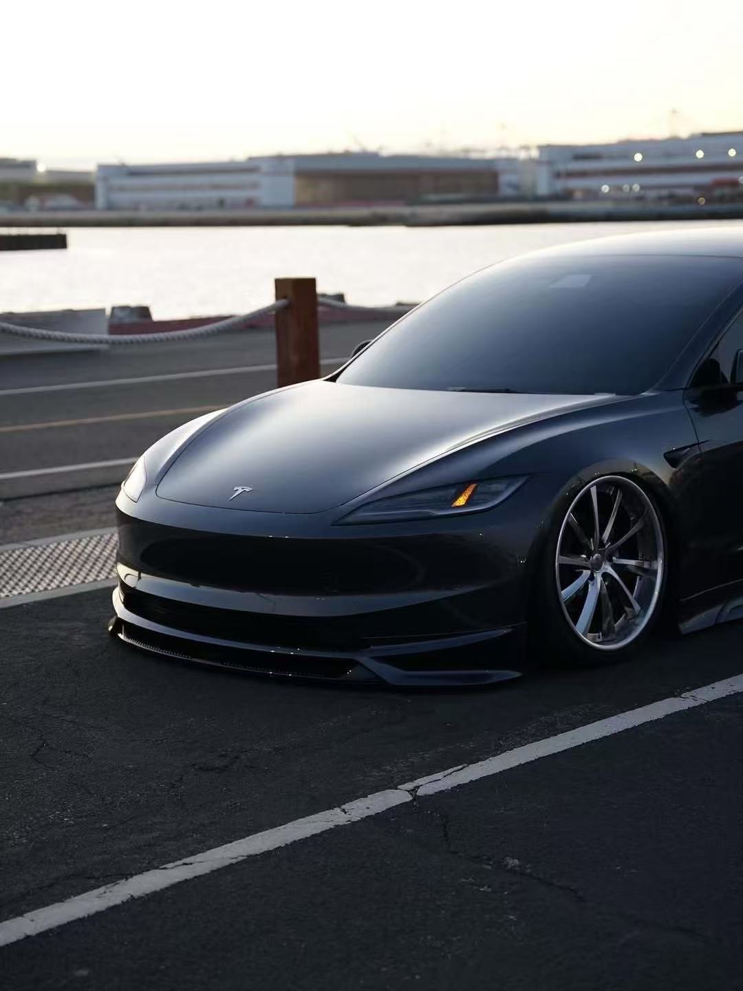 Tesla Model 3 Highland 2024 with Aftermarket Parts - Front Lip Splitter ABS & PP from Yofer.co