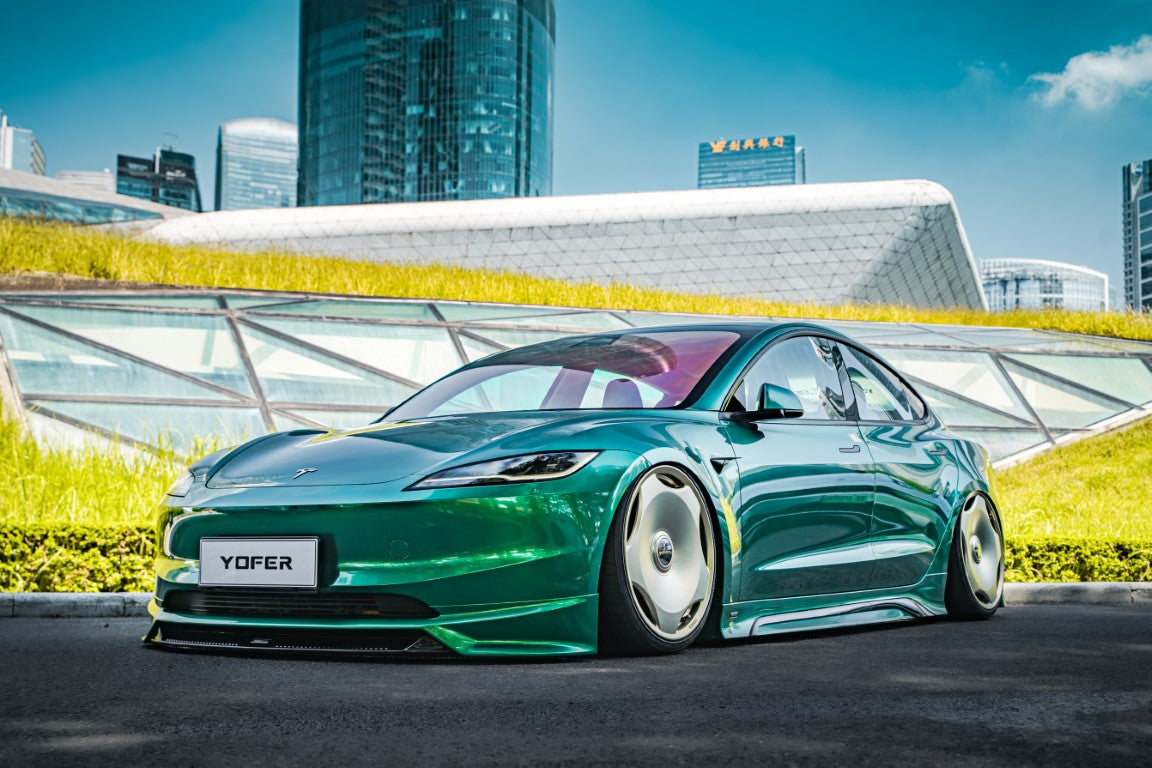 Tesla Model 3 Highland 2024-ON with Aftermarket Parts - Front Lip Splitter ABS+PP from Yofer.co