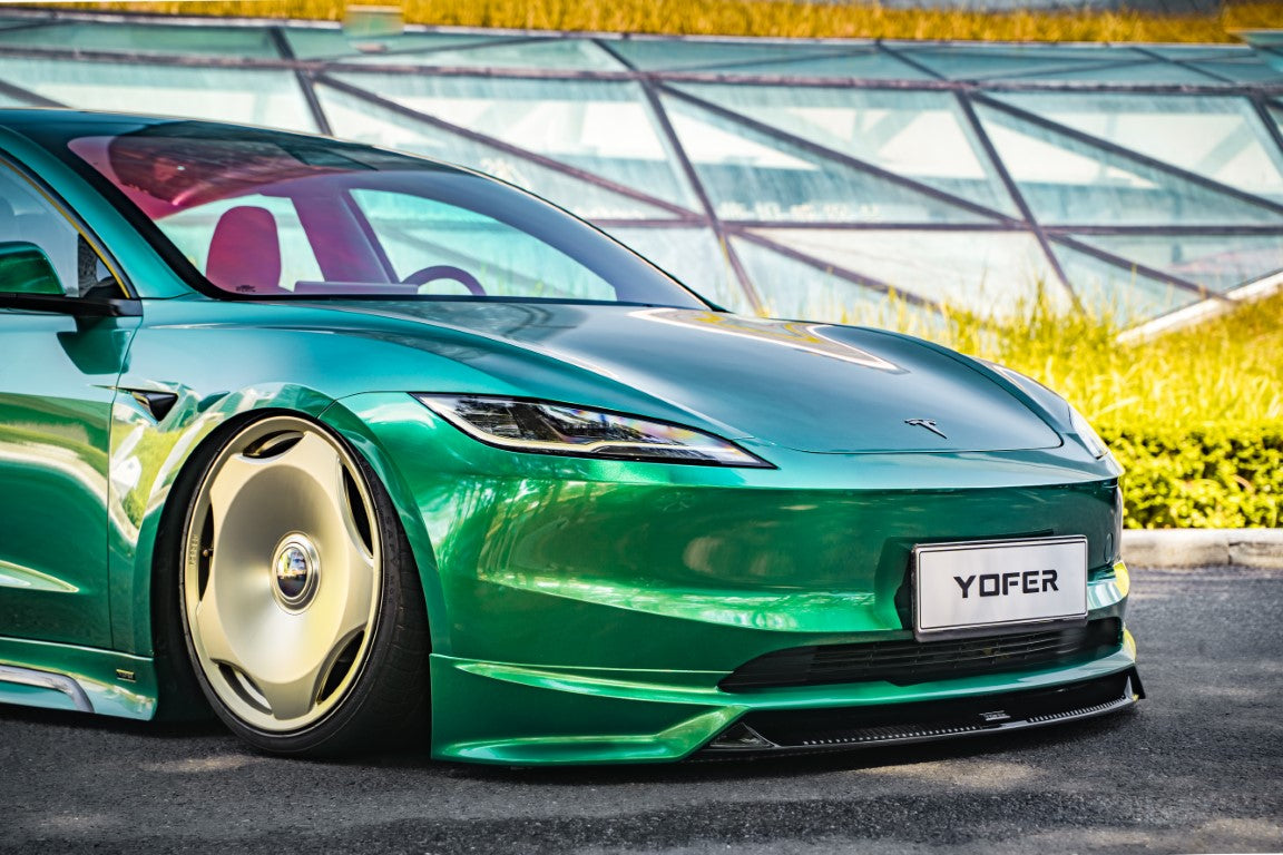 Tesla Model 3 Highland 2024-ON with Aftermarket Parts - Front Lip Splitter ABS+PP from Yofer.co