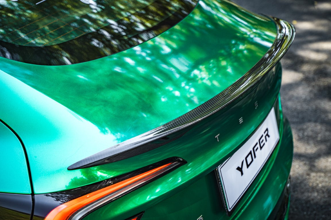 Tesla Model 3 Highland / Performance 2024-ON with Aftermarket Parts - Rear Spoiler Pre-preg Carbon Fiber / ABS from Yofer.co