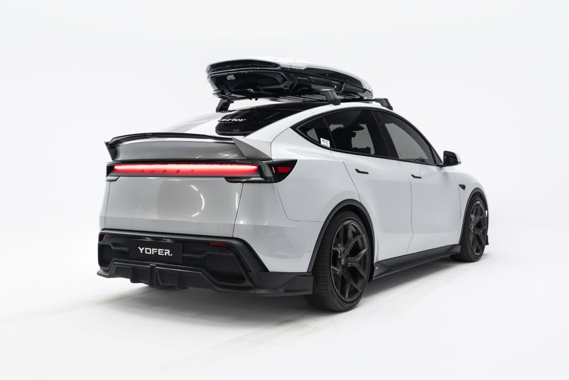 Tesla Model Y Juniper 2026-ON with Aftermarket Parts - Loong Flames Rear Diffuser PP Polypropylene from Yofer.co