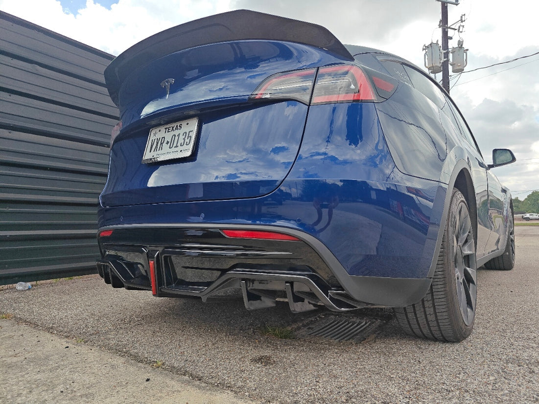 Tesla Model Y / Performance 2021 2022 2023 2024 with Aftermarket Parts - V2 Rear Diffuser PP from Yofer.co