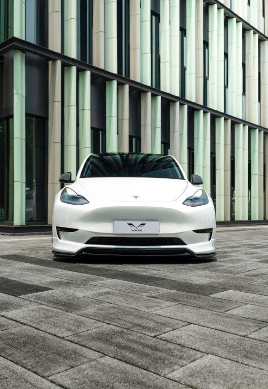 Tesla Model Y / Performance 2021 2022 2023 2024 with Aftermarket Parts - V2 Front Lip PP from Yofer.co