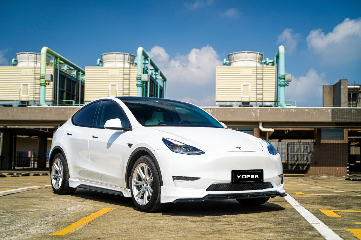 Tesla Model Y / Performance 2021 2022 2023 2024 with Aftermarket Parts - V2 Front Lip PP from Yofer.co