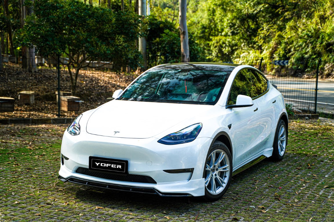 Tesla Model Y / Performance 2021 2022 2023 2024 with Aftermarket Parts - V2 Front Lip PP from Yofer.co
