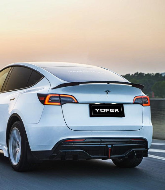 Tesla Model Y / Performance 2021 2022 2023 2024 with Aftermarket Parts - V2 Rear Lip Spoiler PP from Yofer.co