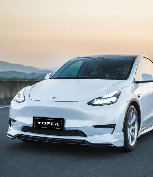 Tesla Model Y / Performance 2021 2022 2023 2024 with Aftermarket Parts - V2 Front Lip PP from Yofer.co