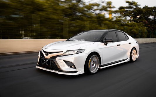 Toyota Camry 8th Gen XV70 SE XSE 2018-2020 with Aftermarket Parts - V2 Style Front Lip Splitter PP from Yofer.co
