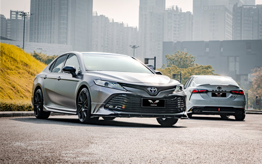Toyota Camry 8th Gen XV70 LE XLE 2018-2020 with Aftermarket Parts - Front Lip & Side Spliters PP from Yofer.co
