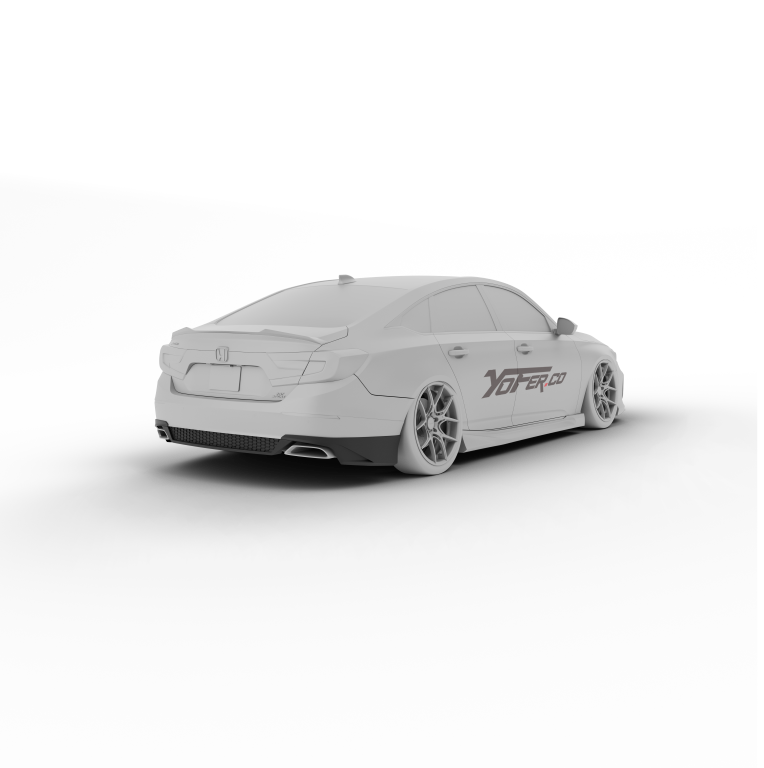 Honda Accord 10th 10.5th Gen 2018-2022 with Aftermarket Parts - V1 Style Rear Diffuser & Rear Canards PP from Yofer.co