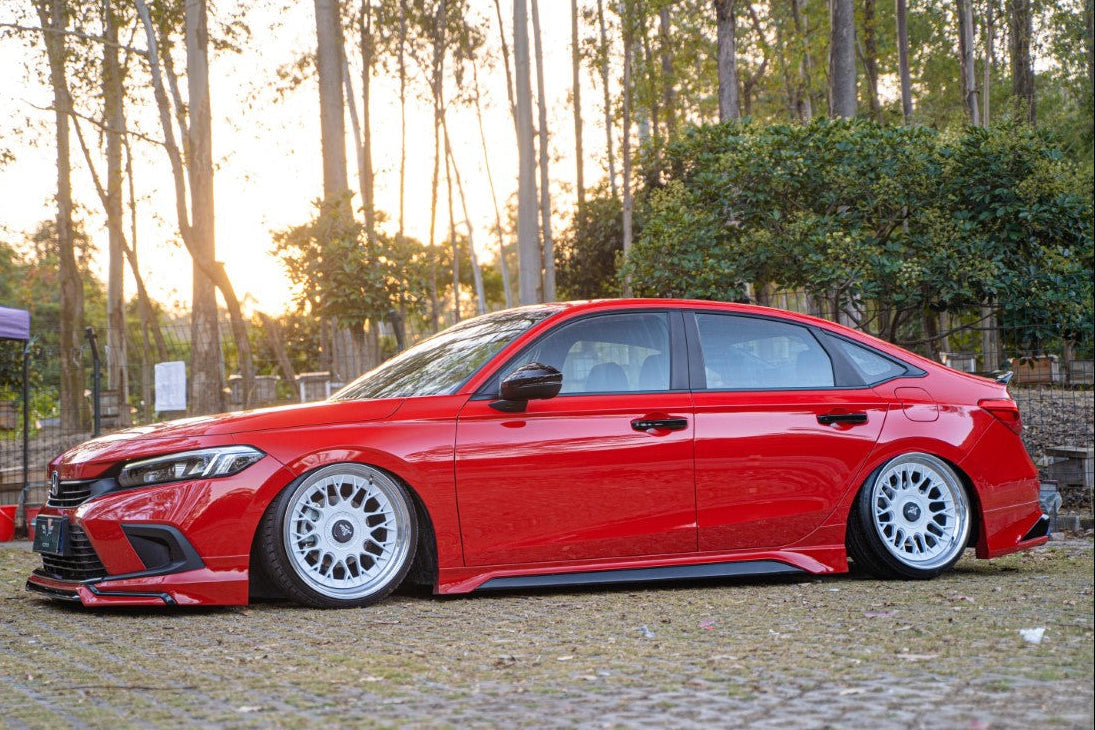 Honda Civic 11th Gen FE1 FE2 FE4 2022 2023 2024 & Civic 11th Gen FL1 FL2 FL4 2022 2023 2024 with Aftermarket Parts - V2 Style Side Skirts PP from Yofer.co