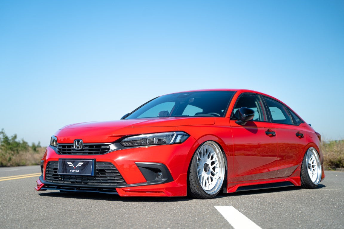 Honda Civic 11th Gen FE1 FE2 FE4 2022 2023 2024 & Civic 11th Gen FL1 FL2 FL4 2022 2023 2024 with Aftermarket Parts - V2 Style Side Skirts PP from Yofer.co
