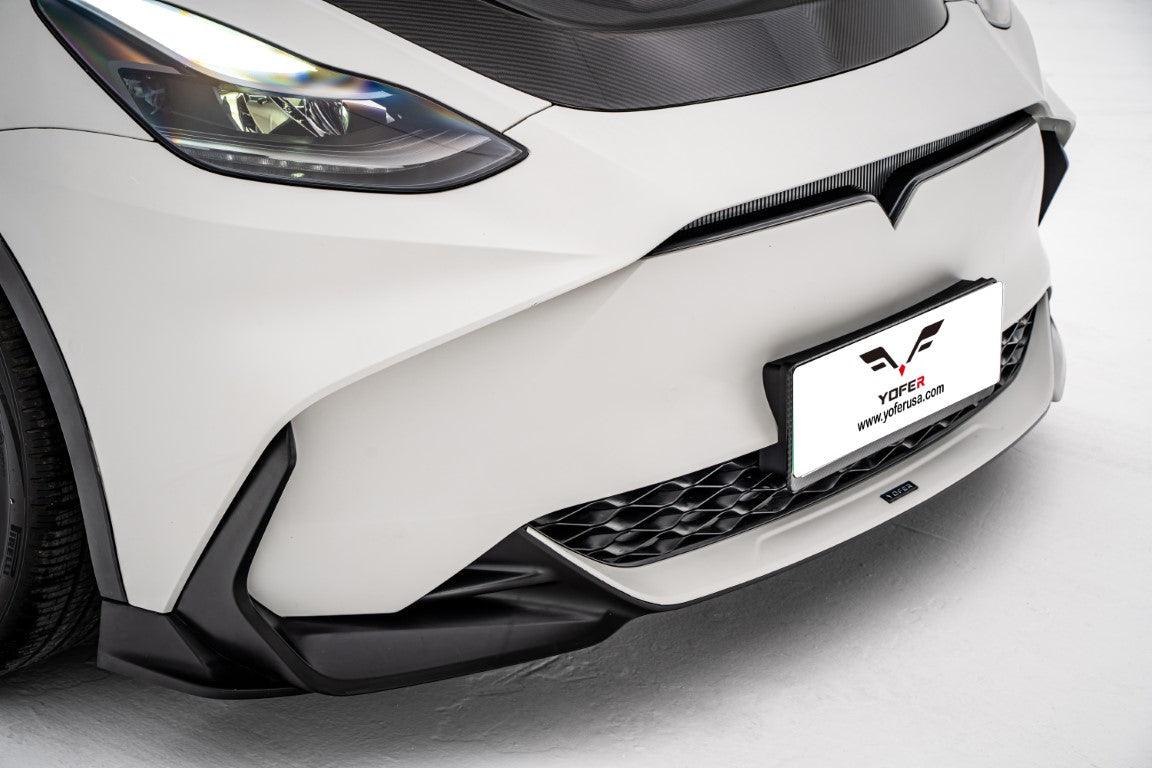 Tesla Model Y / Performance 2021-ON with Aftermarket Parts - Loong Flames Max Front Bumper PP from Yofer.co