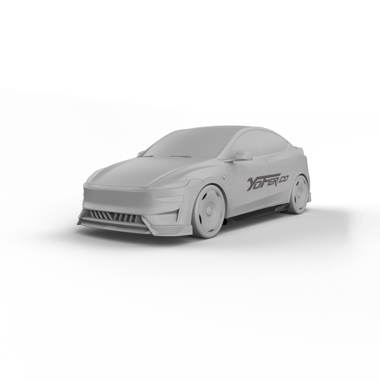 Tesla Model Y Juniper 2026-ON with Aftermarket Parts - Loong Flames Side Skirts PP Polypropylene from Yofer.co