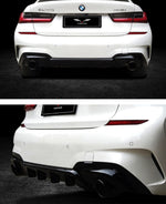 BMW 3 Series 330i (With M-Package Bumper, does not fit base model) G20 G21 Pre-LCI 2019 2020 2021 2022 with Aftermarket Parts - V2 Style Rear Diffuser ABS from Yofer.co