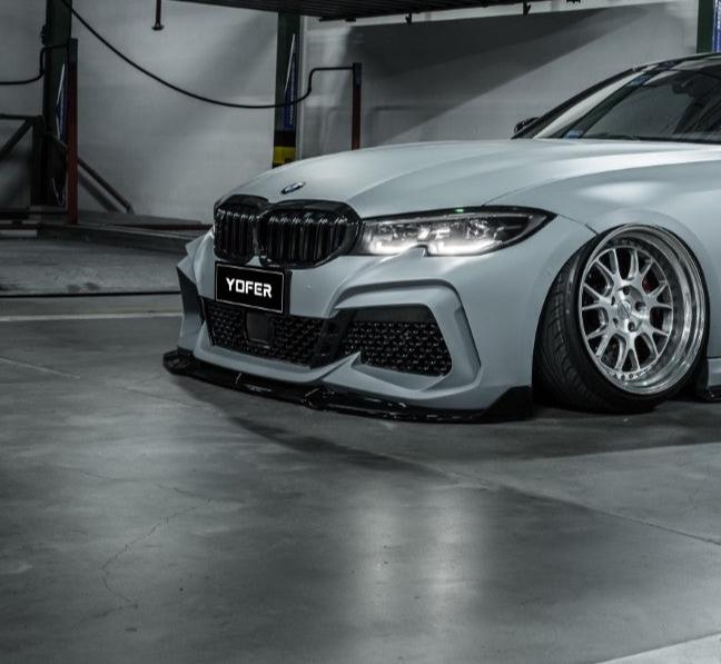BMW 3 Series M340i 330i G20 G21 Pre-LCI 2019 2010 2021 2022 with Aftermarket Parts - Front Bumper & Lip PP from Yofer.co