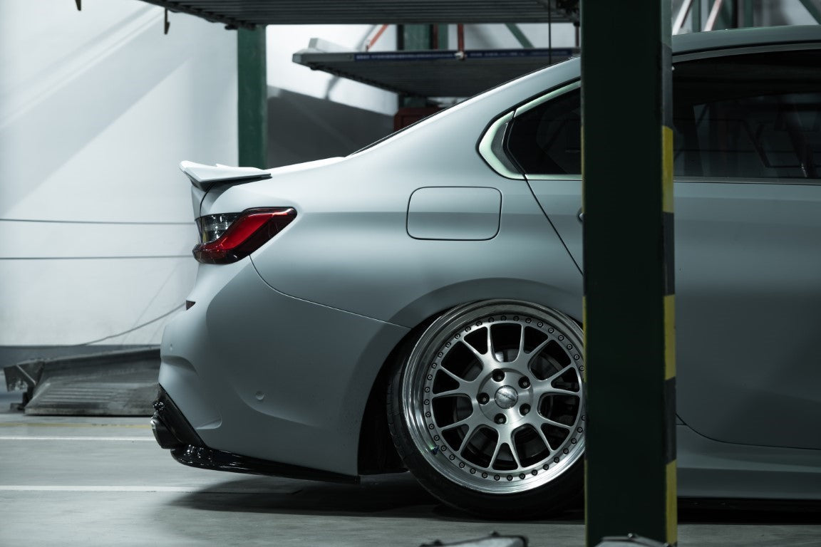 BMW 3 Series M340i 330i (With M-Package Bumper, does not fit base model) G20 G21 Pre-LCI 2019 2020 2021 2022 with Aftermarket Parts - V1 Style Rear Diffuser & Lower Splitters PP from Yofer.co