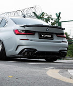 BMW 3 Series M340i 330i (With M-Package Bumper, does not fit base model) G20 G21 Pre-LCI 2019 2020 2021 2022 with Aftermarket Parts - V1 Style Rear Diffuser & Lower Splitters PP from Yofer.co