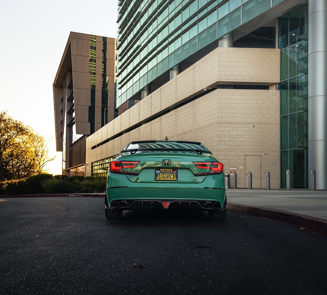 Honda Accord 10th 10.5th Gen 2018-2022 with Aftermarket Parts - V2 Style Rear Spoiler ABS from Yofer.co