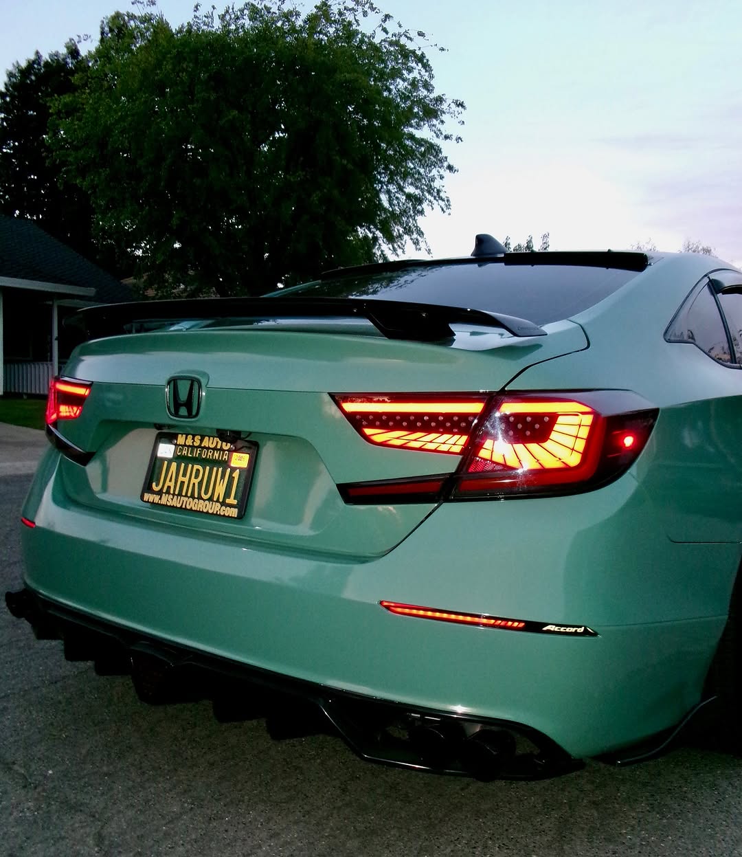 Honda Accord 10th 10.5th Gen 2018-2022 with Aftermarket Parts - V2 Style Rear Spoiler ABS from Yofer.co
