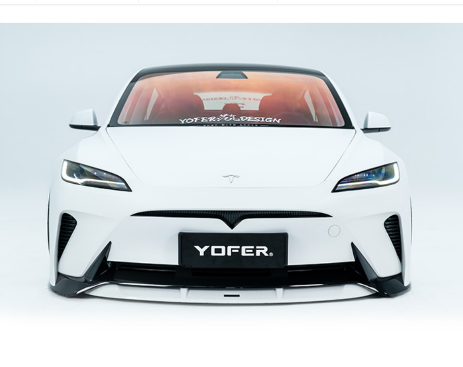Tesla Model 3 Highland  Performance 2024-ON with Aftermarket Parts -  Loong Flames Max Front Bumper PP & ABS from Yofer.co