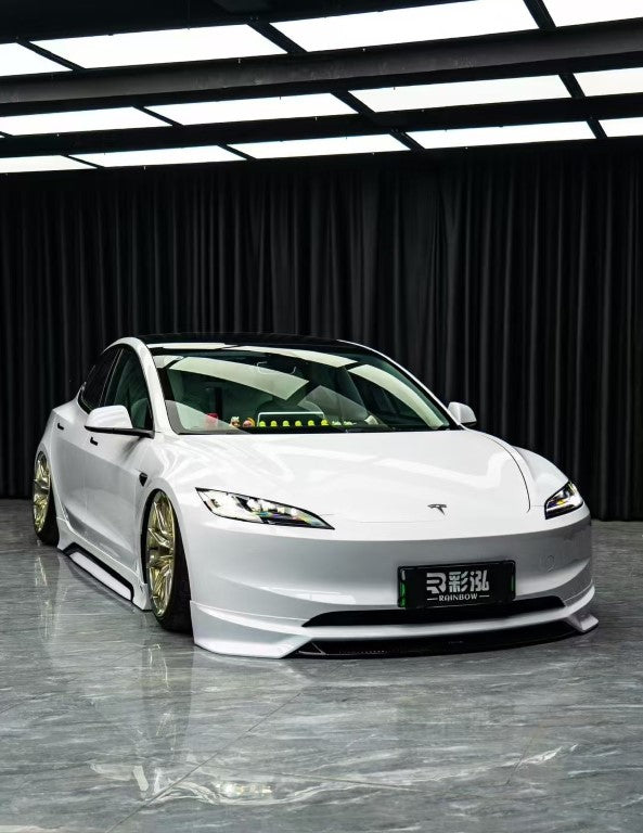 Tesla Model 3 Highland 2024 with Aftermarket Parts - Front Lip Splitter ABS & PP from Yofer.co