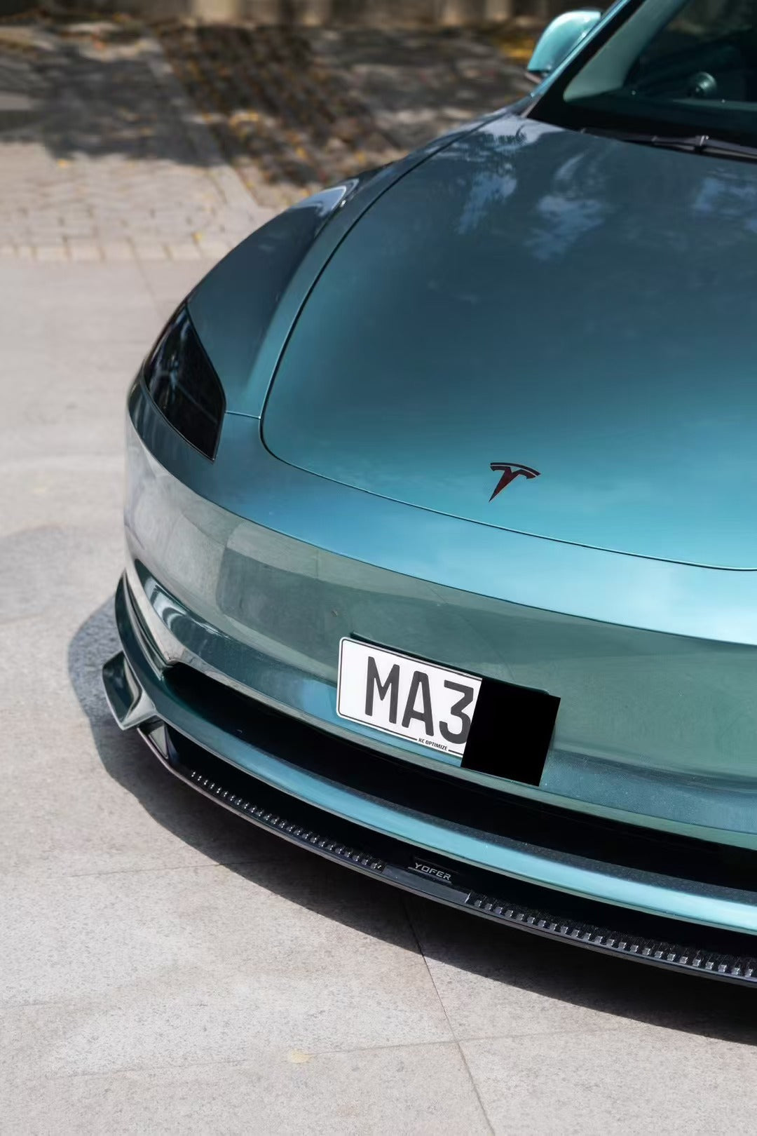 Tesla Model 3 Highland 2024 with Aftermarket Parts - Front Lip Splitter ABS & PP from Yofer.co