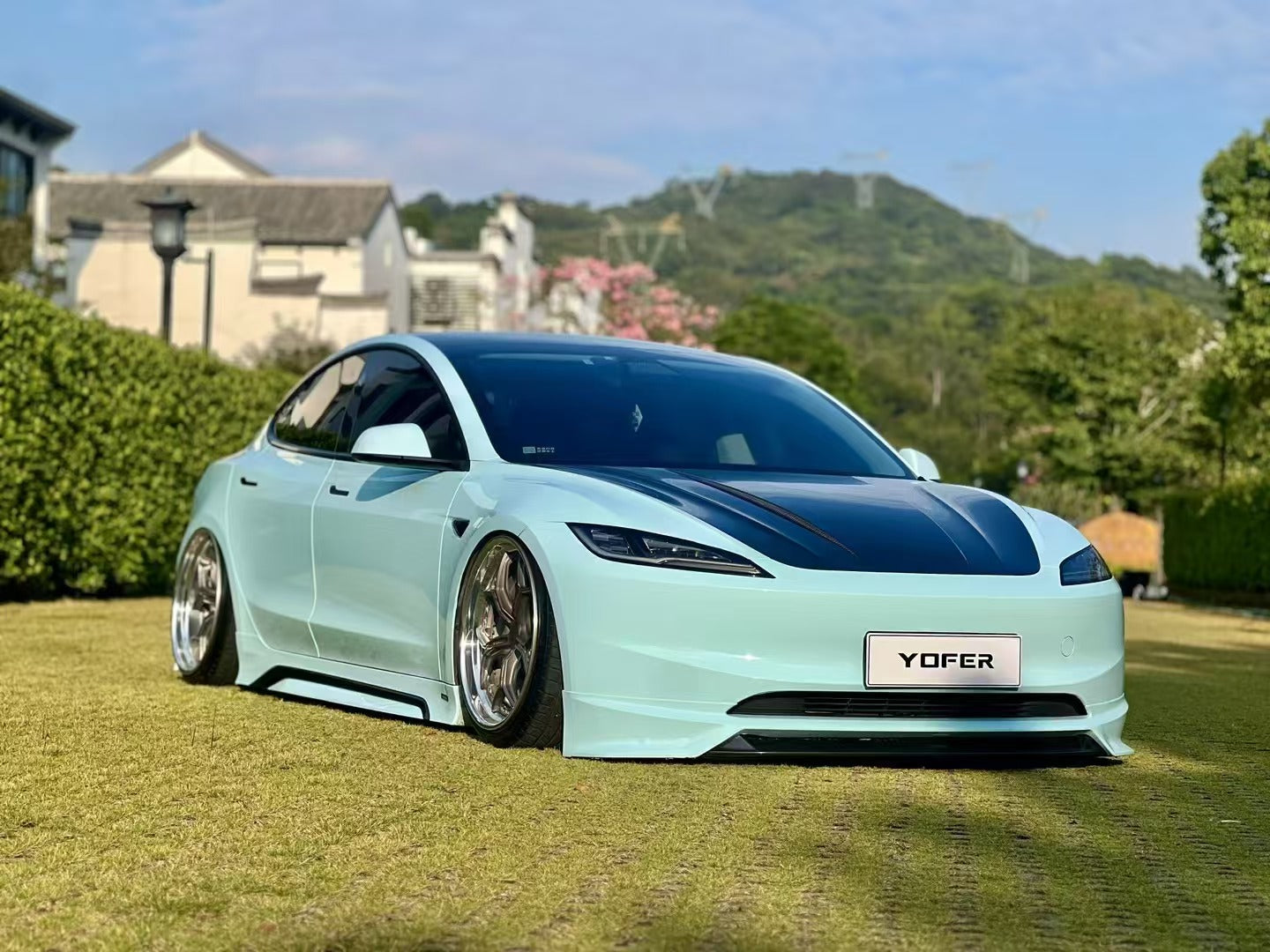 Tesla Model 3 Highland 2024 with Aftermarket Parts - Front Lip Splitter ABS & PP from Yofer.co
