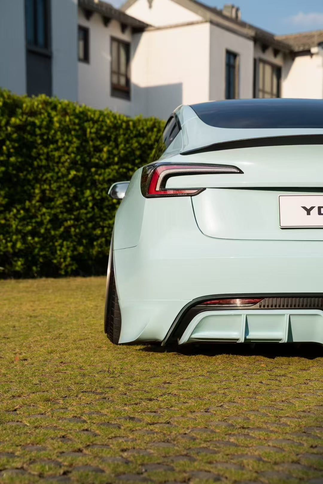 Tesla Model 3 Highland / Performance 2024 with Aftermarket Parts - V1 Sports Rear Diffuser & Canards PP from Yofer.co